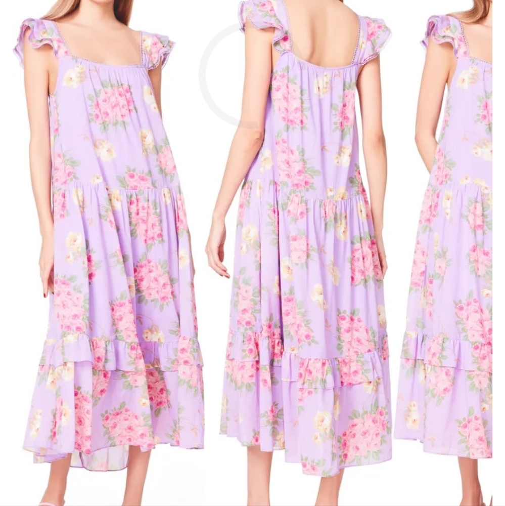 NWT Betsy Johnson Sundress with Flutter Cap Sleeve
